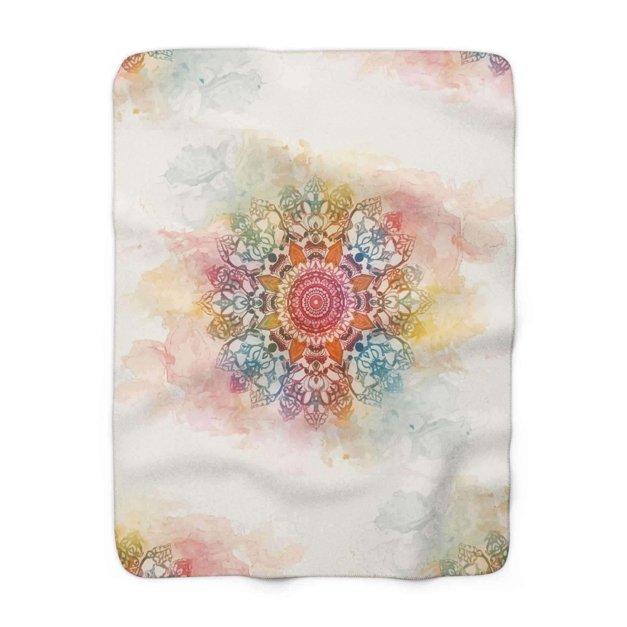 Cozy Mandala Sherpa Fleece Blanket, Soft Throw for Home, Meditation Decor, Gift Ideas for Moms, Travel Companion, Calming Home Accessory